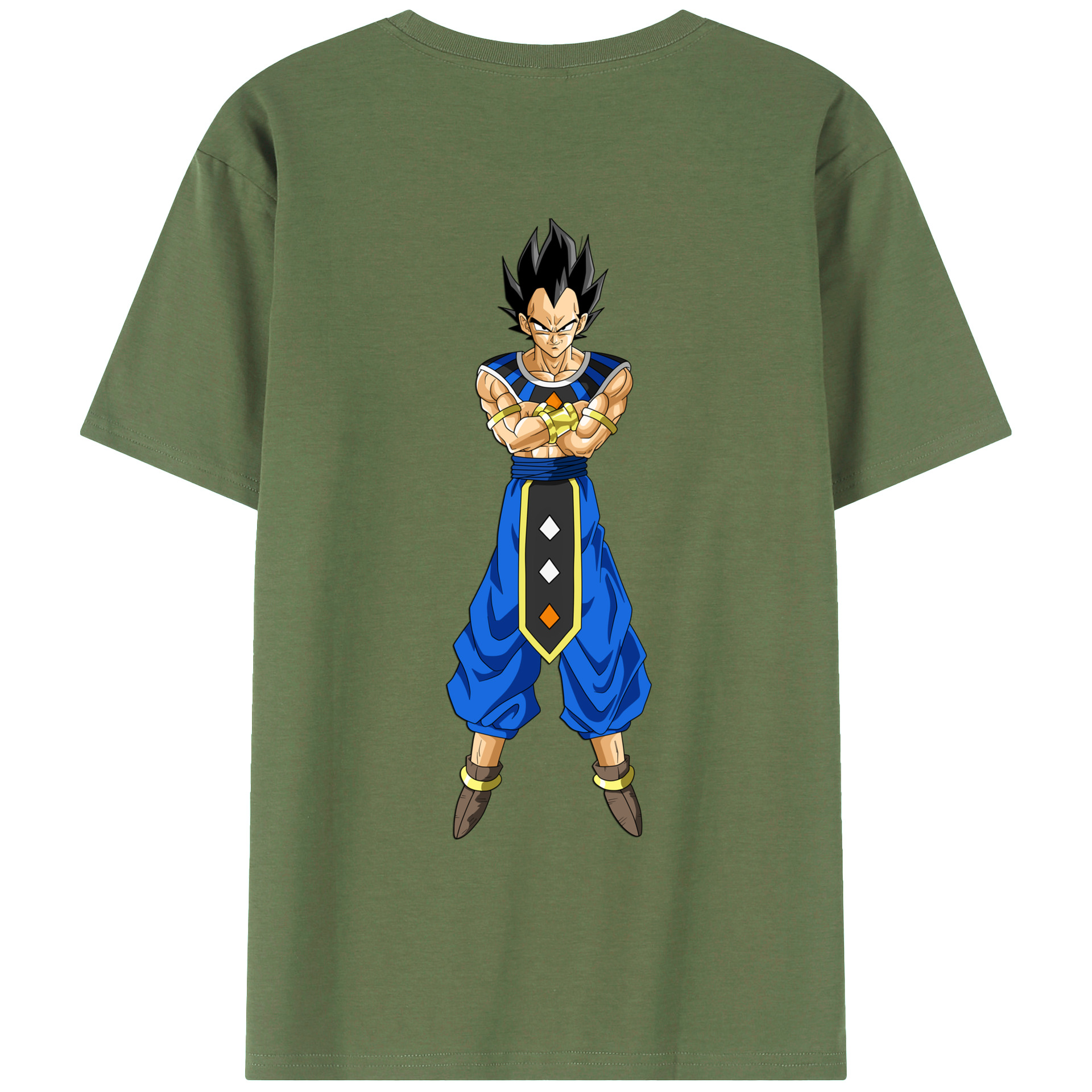 （画像用） ドラゴンボール ベジータ四世（Bejīta Yonsei）DRAGON BALL Vegeta IV 綿100％ メンズ半袖Tシャツ（バックプリント） 通気性